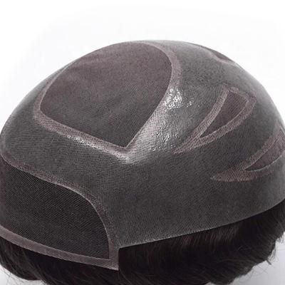 Fine Mono with PU Gauze Around and French Lace Front Middle Density Stock Toupee