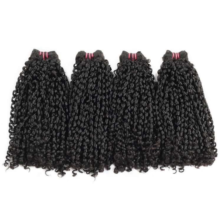 Double Drawn Human Hair Pixie Curly Bundle Human Hair Extension