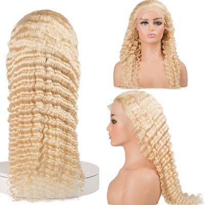 Kbeth 180% 200 Density 613 Blonde 13X4 Closure Wig Virgin Cuticle Aligned Human Hair HD Deep Wave China Lace Frontal Wig Pre Plucked Wholesale