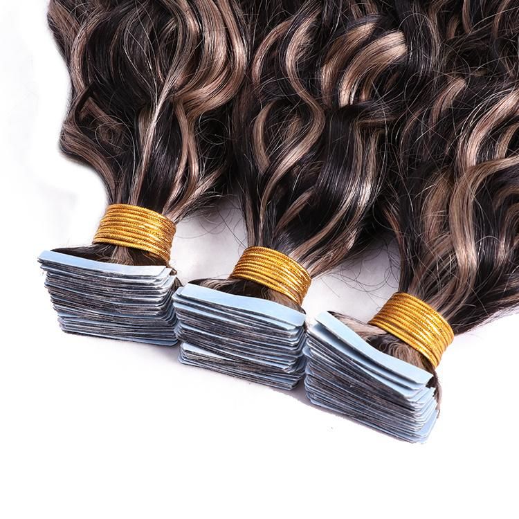 European/Indian/Brazilian/Russian Tape in Remy Human Hair Extension Piano Color