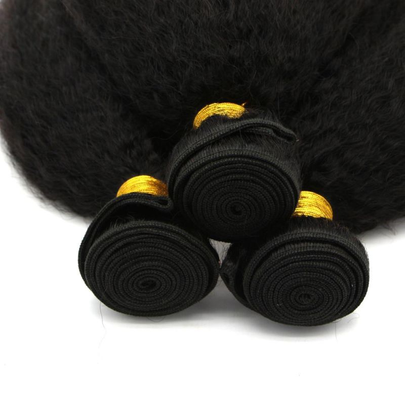 Cheap Yaki Kinky Straight Brazilian Human Hair Weaving