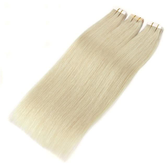 Remy European Human Hair Straight 20PCS Invisable Tape Hair Extensions