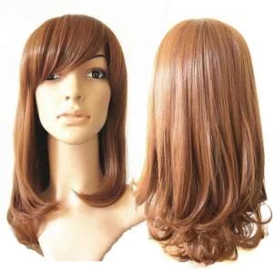 Fashion Light Brown Pear Flower Roll Long Hair Women Wig