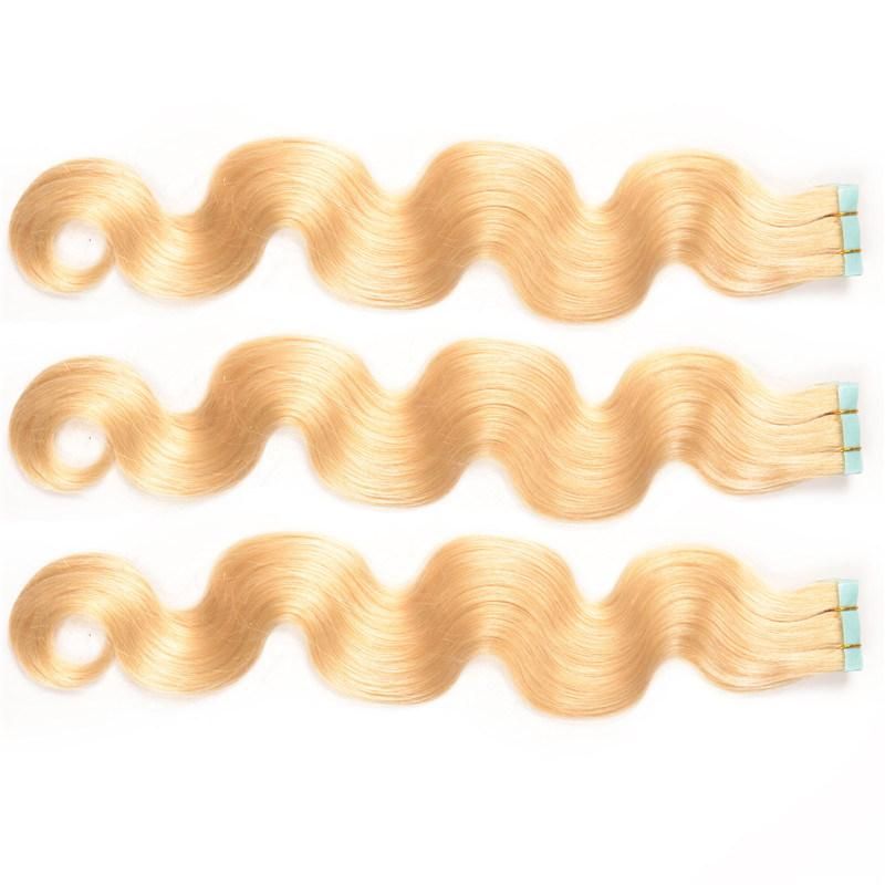 20inches PU Skin Weft Tape in 20PCS Human Hair Blonde Brazilian Remy Seamless Adhesive Tape in Black 19 Colors Tape