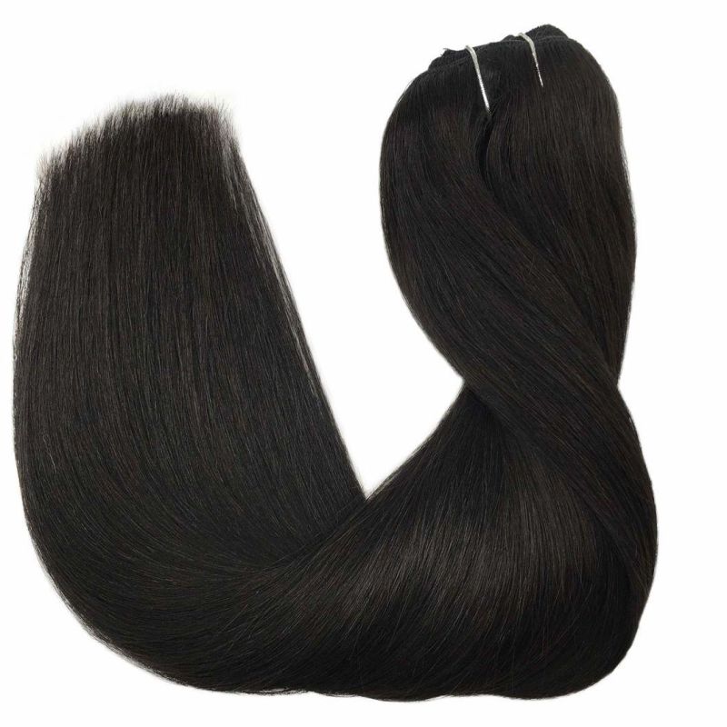 Hair Extensions Clip in Natural Black 22 Inch 120g 7PCS Human Hair Extensions Remy Natural Hair Real Straight Thick Weft
