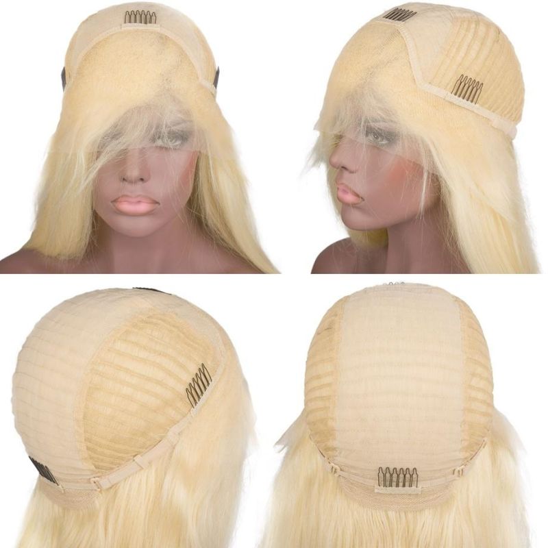 Blonde Lace Front Wig Human Hair Body Wave 613 Wigs for Black Women Pre Plucked with Baby Hair 150% Density 12 Inches