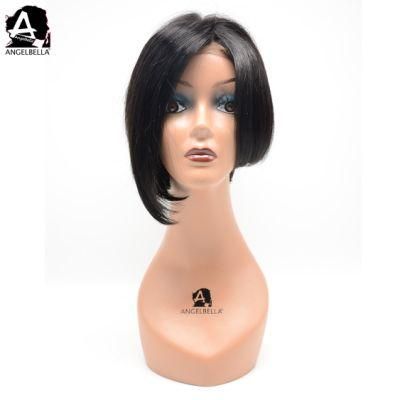 Angelbella Raw Mink Brazilian Hotsales Lace Front Wigs Natural Black Human Hair Wig