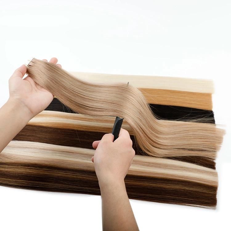 Kbeth Double Drawn Remy Skin Weft Tape Hair Extensions 100% Ponytail Human Cuticle Hair Tape in Hair Straight Brown 613 Multi Colors Hair Extension Wholesale