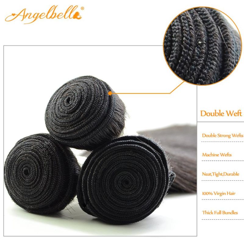 Angelbella Raw Mink Brazilian Body Wave Hair 1b# Natural Black Human Hair Weaving