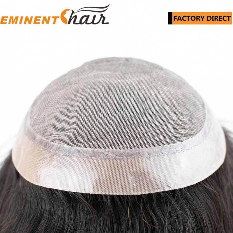 Lace with PU Coating Human Hair Replacement Custom Women Toupee