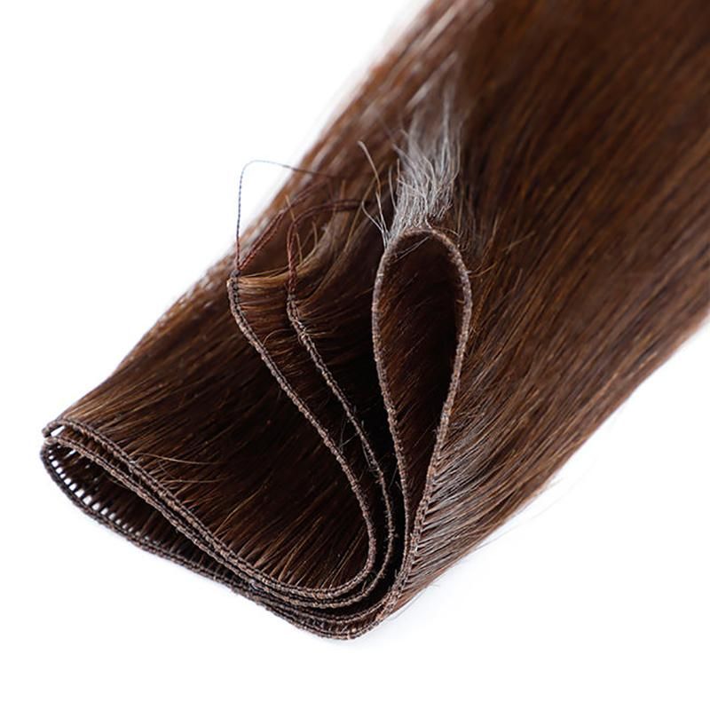 Factory Natural Soft 100% Human Hair Full Cuticle Double Drawn Remy Hand Tied Weft.