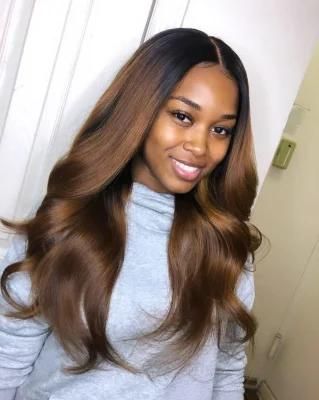 Kbeth Chestnut Brown Color 180% Density 13X4 Glueless Frontal Lace Wig Frontal Lace Wig Pre-Plucked Ombre Brown Color Wavy Lace Wigs