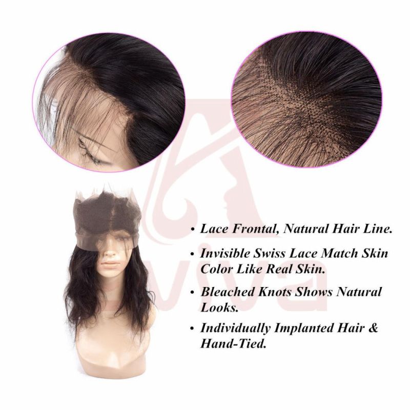Wholesale 360 Lace Frontal Closure Brazilian Body Wave Closure Baby Hair Around Remy Human Hair Closure