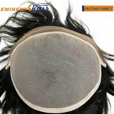 Custom Made Human Hair Men&prime;s Lace Front Toupee