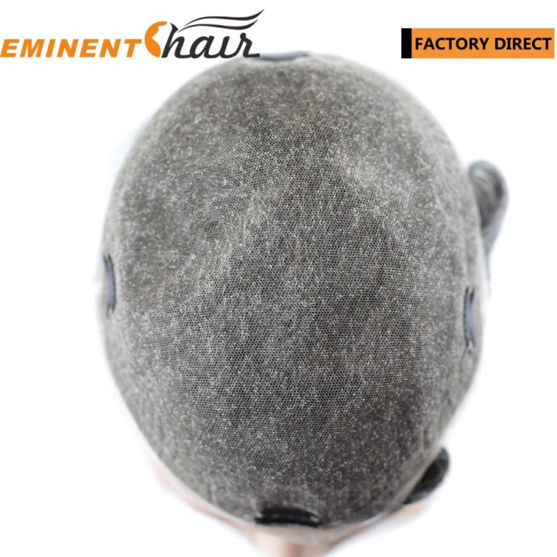 Natural Hairline Human Hair Men′s Lace Toupee
