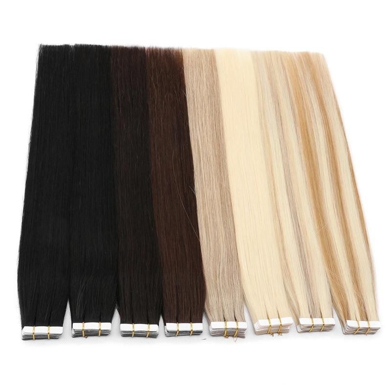 Hot Sell 20PCS Brazilian Virgin Remy Skin Weft Tape Adhesive Hair Extensions Products #1b Black 100g Free Shipping