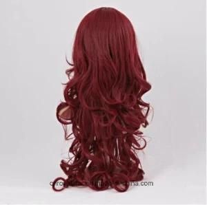 Fashion Women Hot Style Wine Red Water Wave Synthetic Wigs