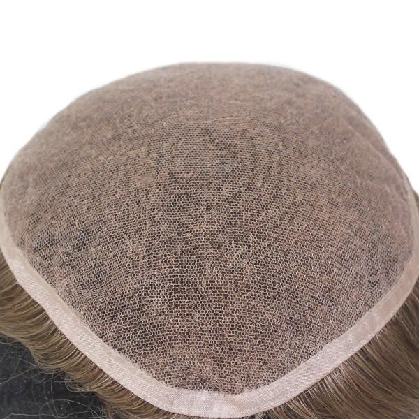 French Lace with Ribbon Around Custom Made Men′s Toupee