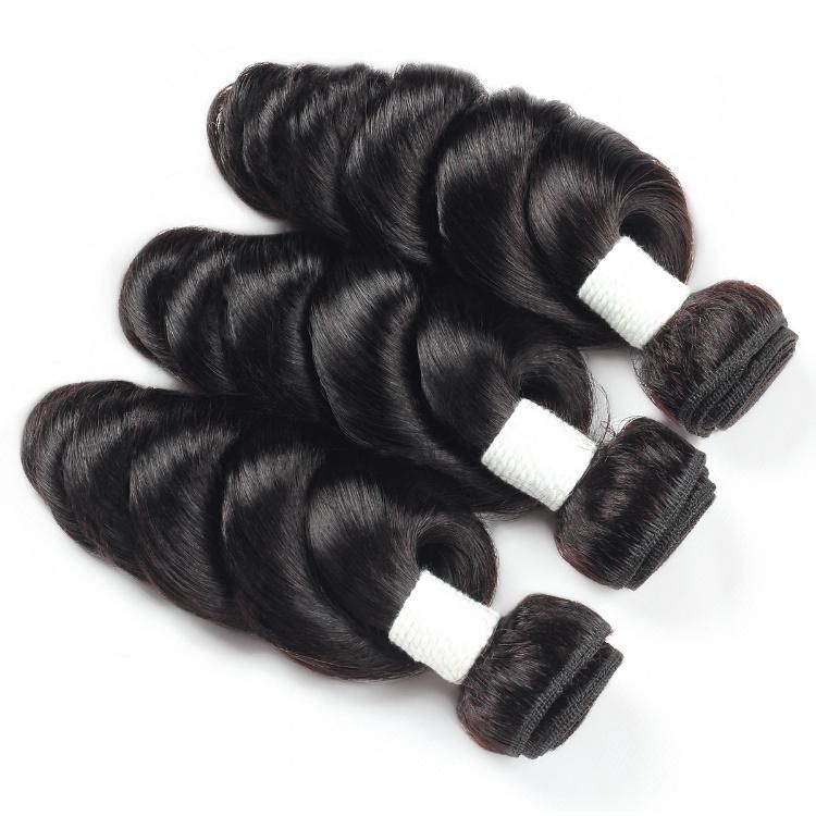 Non Remy Loose Wavy Human Hair Bundles Virgin Hair Weft Wholesale