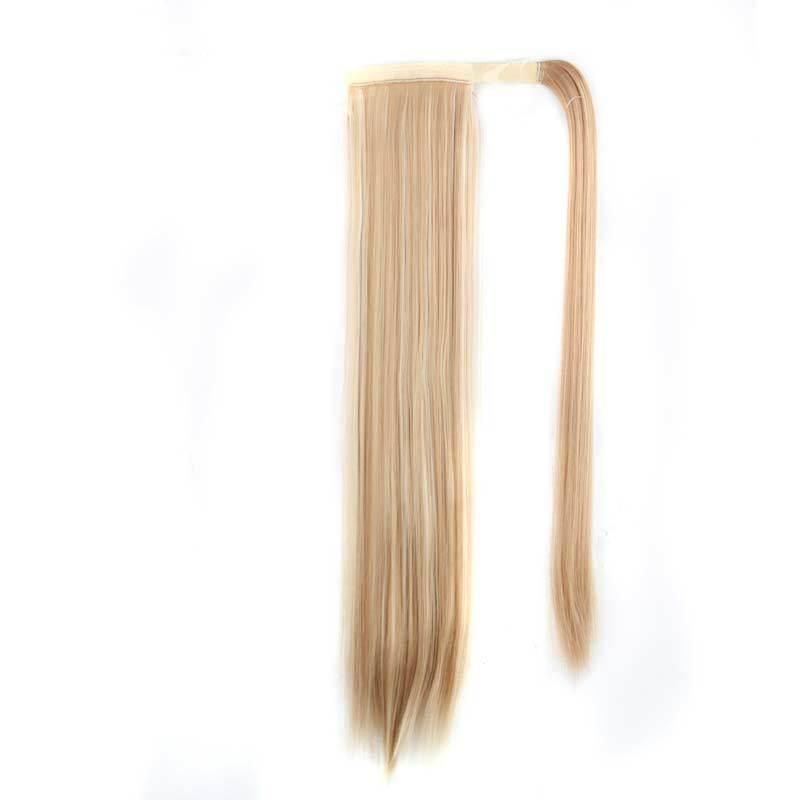 24inch Ombre Blond Silk Long Straight Ponytail Hair Extension Wholesale
