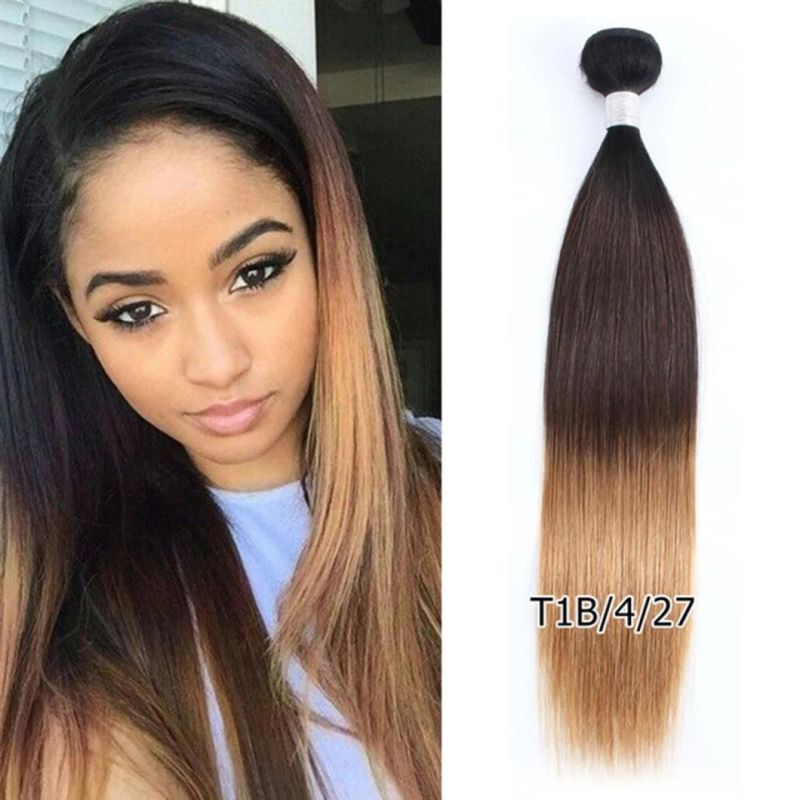 High Quality Straight Hair Weave Brazilian Human Hair Bundles Ombre Remy Human Hair Extension Virgin Hair Weft