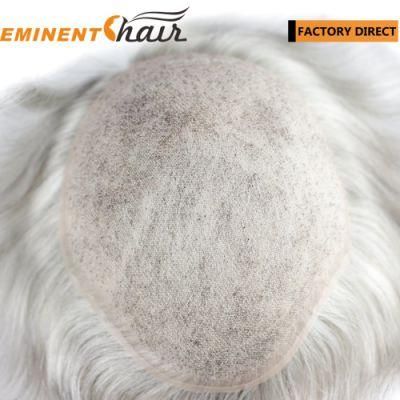 Full Lace Grey Hair Men&prime;s Hair System
