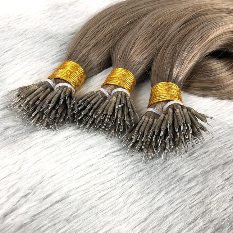 10A Grade Straight Nano Ring Tip Brazilian 100% Virgin Human Hair Weft