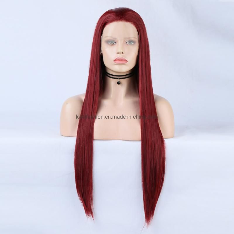 Hot Selling Natural Straight High Quality Fiber Cheap Synthetic Hair Red Wigs