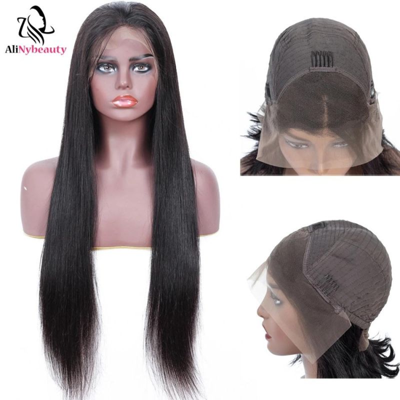 Virgin Hair Straight Natuara Raw Brazilian Lace Front Human Hair Wigs with Natural Hairline