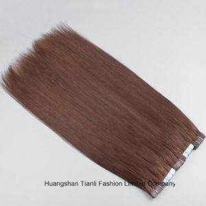 7A Brown Hair Extension 40PC/Set Skin Weft Tape Hair in White Glues