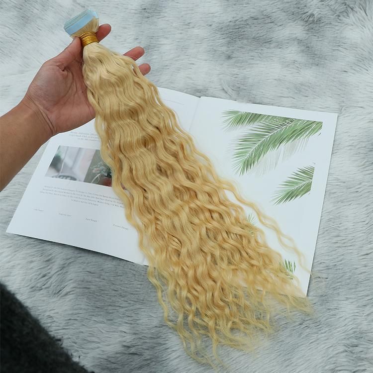 10A Deep Wave 100% Virgin Russian Human Hair Tape in Hair Extensions