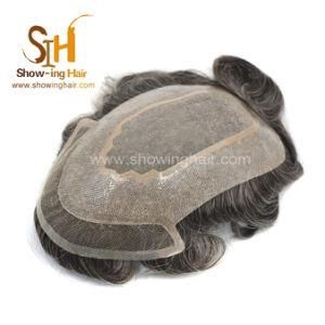 Top Quality 100% Remy Human Hair Toupee with Lace Front
