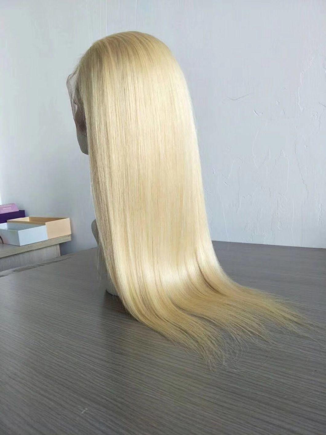 Long Hair Blonde Color Human Hair Lace Frontal Wigs