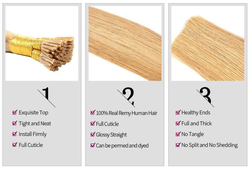 I Tip Human Hair Pre Bonded Keratin Hair Extension 24′′ 100g Natural Color Silky Straight Real Remy Fusion Hair