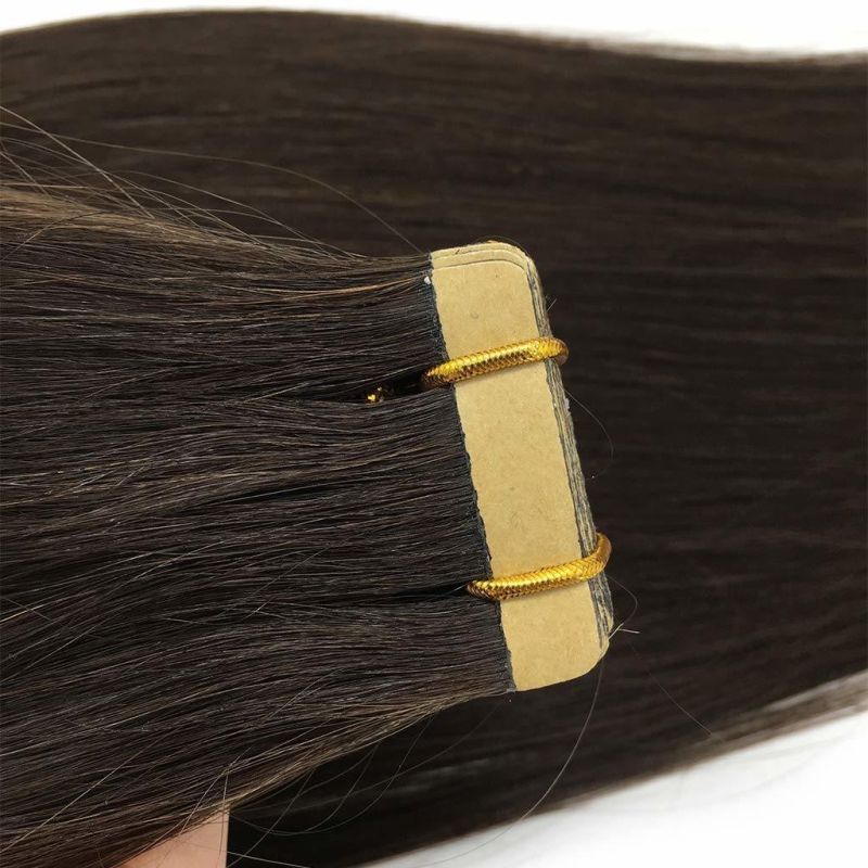 18inch Tape in Hair Extensions Dark Brown Remy Straight Natural Hair Extensions Tape in Human Hair Skin Weft 50g 20PCS