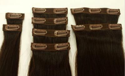 Clip in Hair Extension with Lace for Full Head Virgin Hair Weft (AV-CHL007-6)