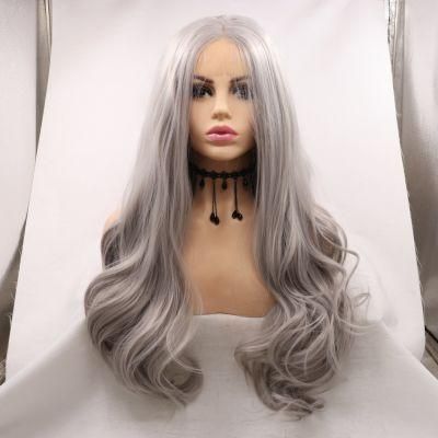 24 Inch Long Hair Synthetic Hair Heat Resistant Wig Lace Frontal Wig 13X6