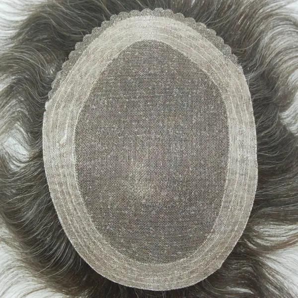 Ljc469 Fine Welded Mono with 1 1/2" Double Layer Around Brazilian Hair