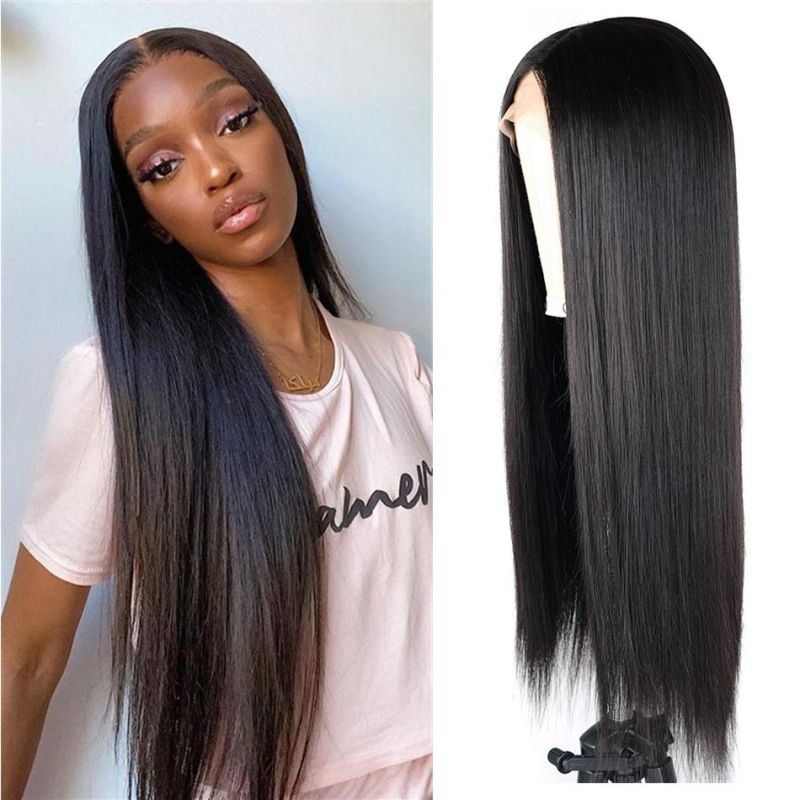 Middle Part Lace Wigs Brazilian Remy Straight Human Hair Wigs Lace Frontal Wig 10-28 Inch