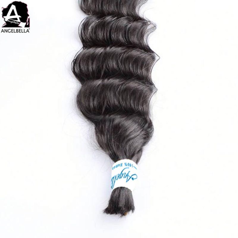 Angelbella Natural Human Hair Branding 1b# Deep Wave Remy Hair Bundles