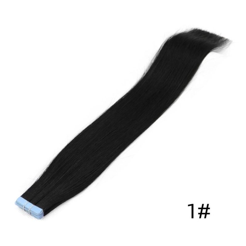 Human Hair Tape Extensions European Natural Seamless Skin Weft 14" Black Brown Blonde 100% Virgin Remy Hair 40 PCS