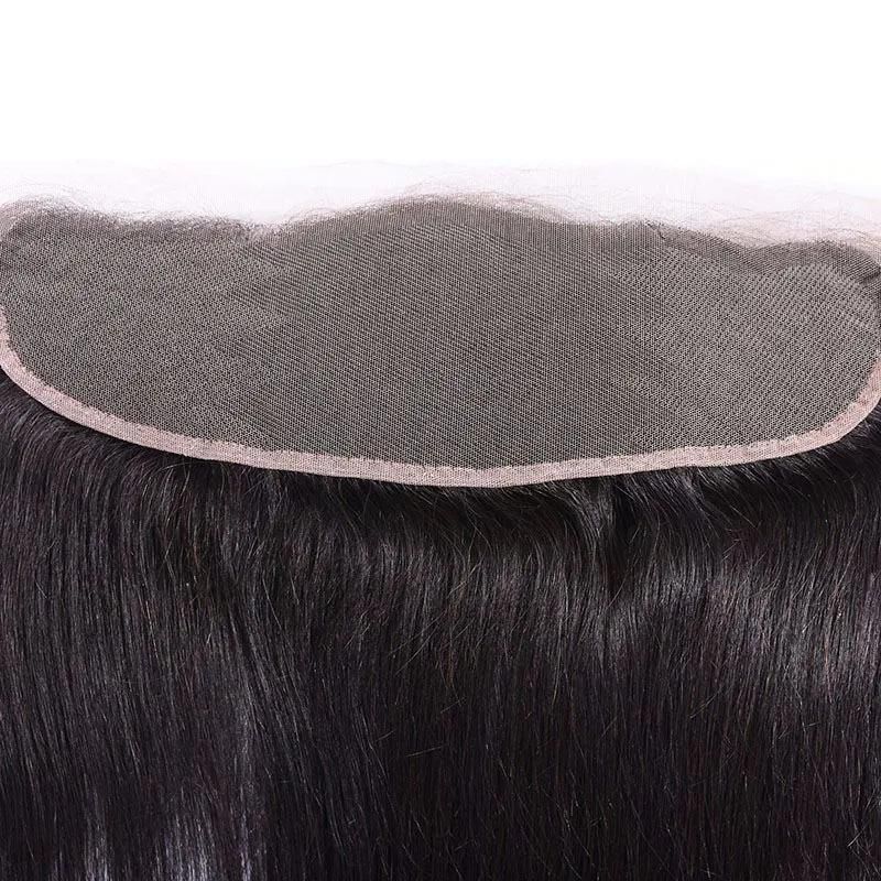 Hair Pre Plucked Lace Frontal Peruvian Virgin Hair Straight 13X4 Ear to Ear Lace Frontal with Baby Hair