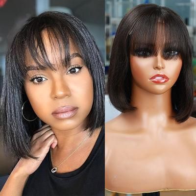 8-16&prime;&prime; Lace Front Bob Wig Virgin Human Hair Bob Wig Brazilian Cuticle Aligned HD Lace Closure Frontal Human Hair Wigs