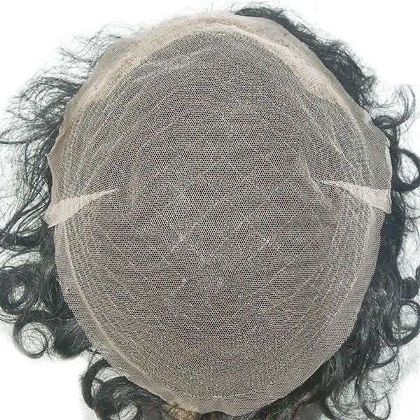 French Lace with Bleaching Knots Natural Hair Toupee