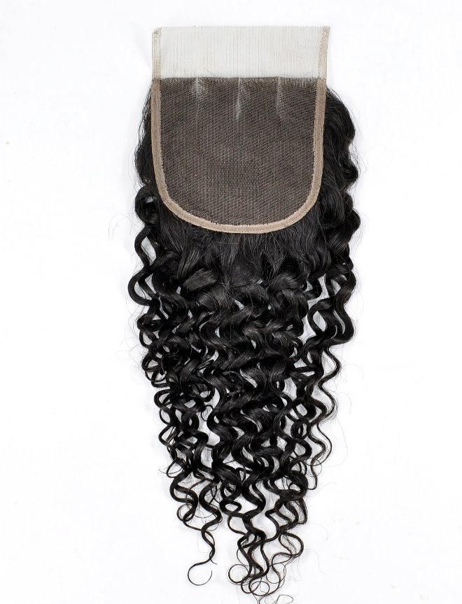 Virgin Human Hair Lace Closure at Wholesale Price (Curly)