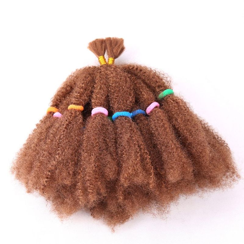 Afro Kinky Curly Bulk Synthetic Hair 14" Crochet Braid Hair for Women Hair Extensions