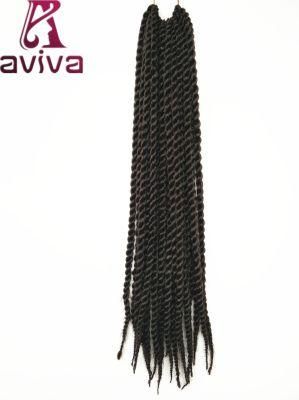 24&quot; Synthetic Hair Kanekalon Twist Braiding Hair Extensions 22strands/Piece #1b Flame Resistant Crochet Hair Braids