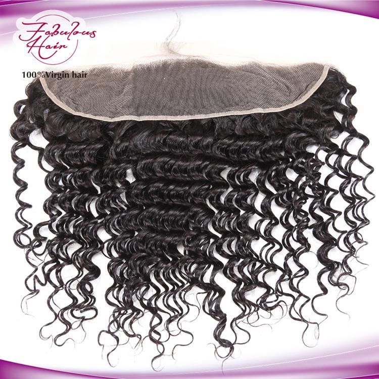 22 Inch Brazilian Deep Wave Curly Transparent Lace Frontal Middle Part
