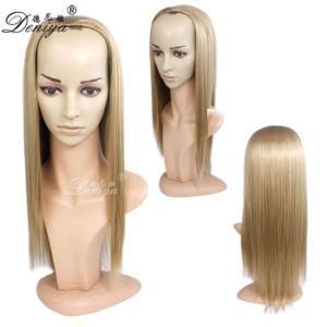Fashion Auburn Color Long Silky Straight 3/4 Wig High Quality Clip in Half Wig