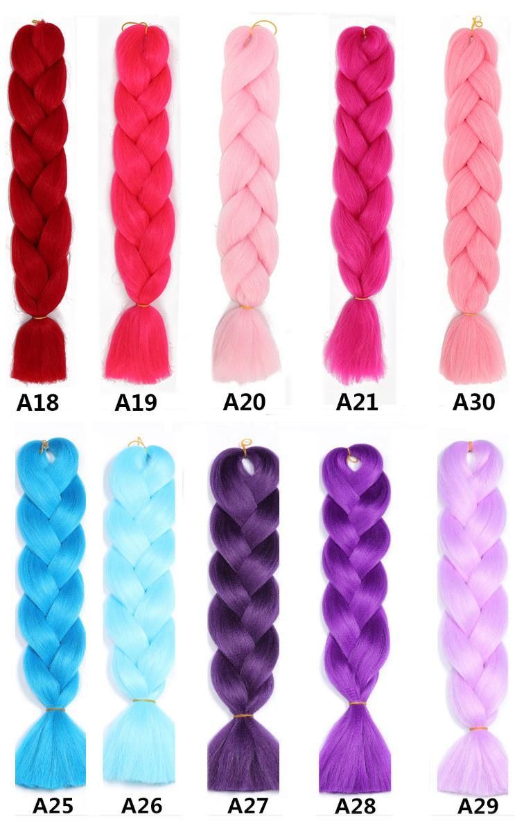 Free Hair Ring 24inch Kanekalon Synthetic Hair Jumbo Braids